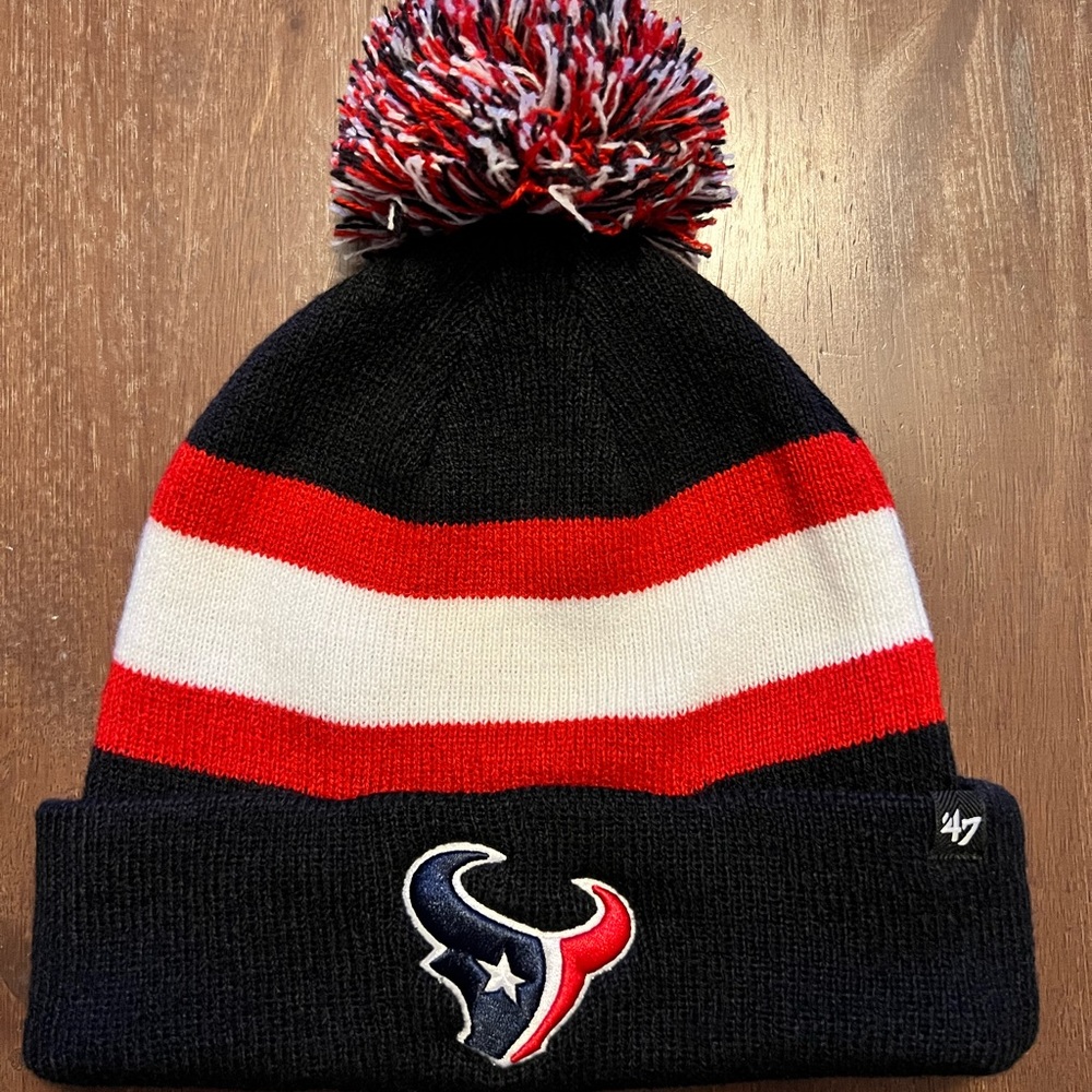 Men/Women Houston Texans Beanie with pompon NWT